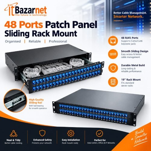 48Port Fiber Patch Panel Sliding Rack Mount Image