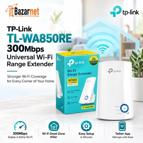 TPLink WiFi Range Extender TLWA850RE 300Mbps Image