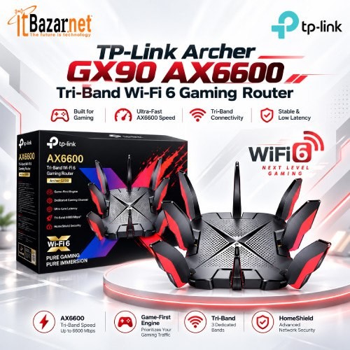 TPLink Tri Band Router Archer GX90 AX6600 WiFi6 Gaming Router Image