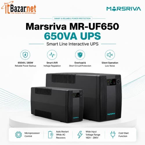 Marsriva MR-UF650 650VA UPS Smart Line Interactive UPS Image
