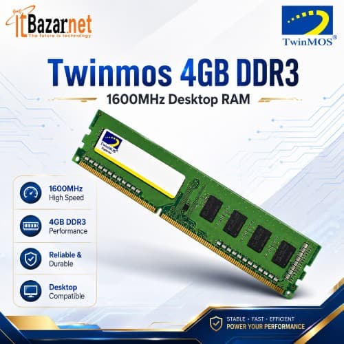 TwinMOS 4GB DDR3 1600MHz Desktop RAM Image