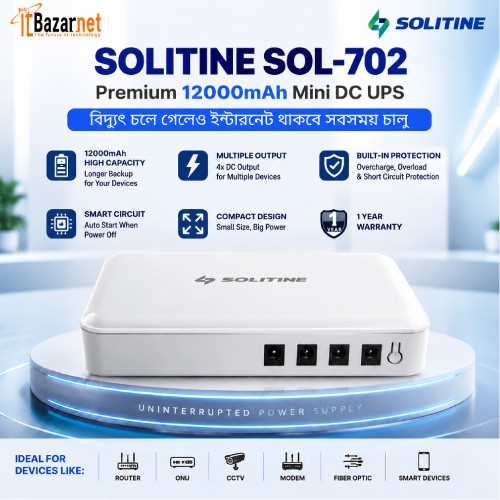 Solitine SOL-702 Premium 12000mAh Mini DC UPS Image