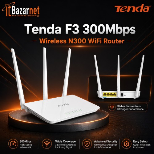Tenda F3 300Mbps Wireless WiFi Router Image