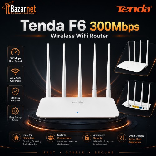 Tenda F6 300Mbps 4-Antenna Wireless WiFi Router Image