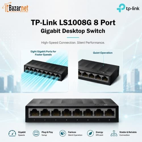 TPLink LS1008G 8Port Gigabit Desktop Switch Image