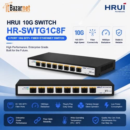 10G Switch HRUI HR-SWTG1C8F 8Port 10G SFP+ Image