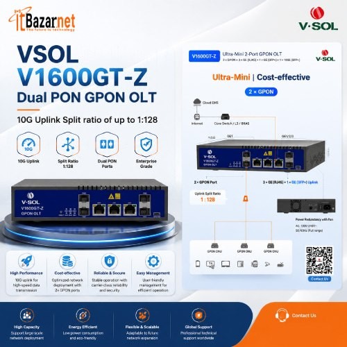 VSOL GPON OLT V1600GT-Z 2Port GPON with 10GE SFP+ Uplink Image