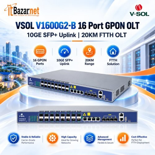 VSOL Gpon OLT V1600G2-B 16 Port Layer 3 OLT with 10G Uplink Image