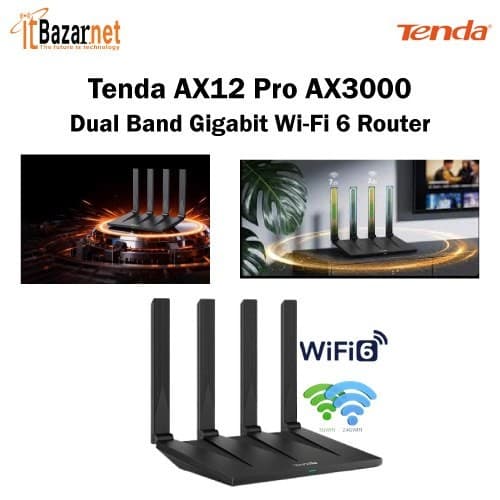 WiFi6 Dual Band Gigabit Router Tenda TX12 Pro AX3000 Image