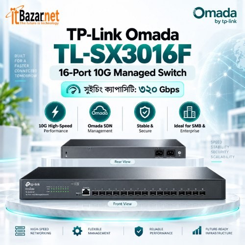 Omada 16Port 10G Switch TLSX3016F SFP+ Managed Switch Image