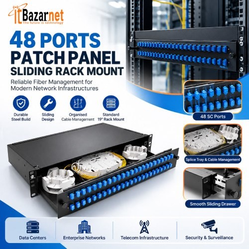 48Port Fiber Patch Panel Sliding Rack Mount Image